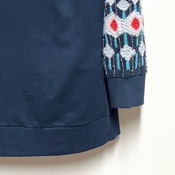 Soft Surroundings Embroidered Beaded Icelandic Style Sweatshirt Size Womens XL - Picture 7 of 8